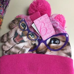Brand new with tags Kitty winter hat & gloves